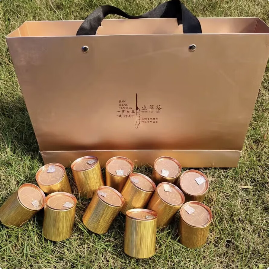 那曲冬虫夏草1条12罐虫草小罐茶铁皮石斛花旗参养生茶