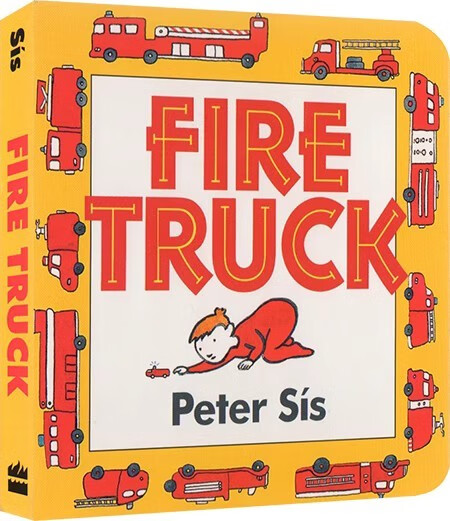英文原版 fire truck 纸板书 peter sis 消防车 交通工具 儿童认知识