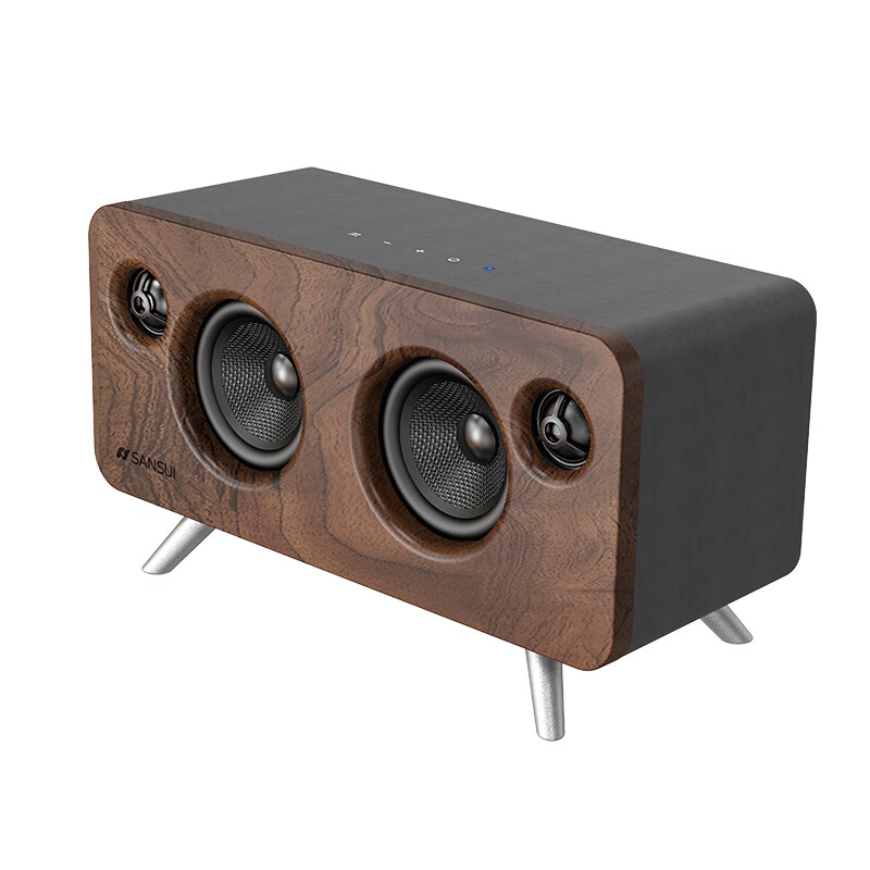 山水（SANSUI） S66无线蓝牙小音箱复古迷你音响手机电脑桌面3D环绕低音炮大功率音量时钟播放器 【影院级音效+复古典藏级】
