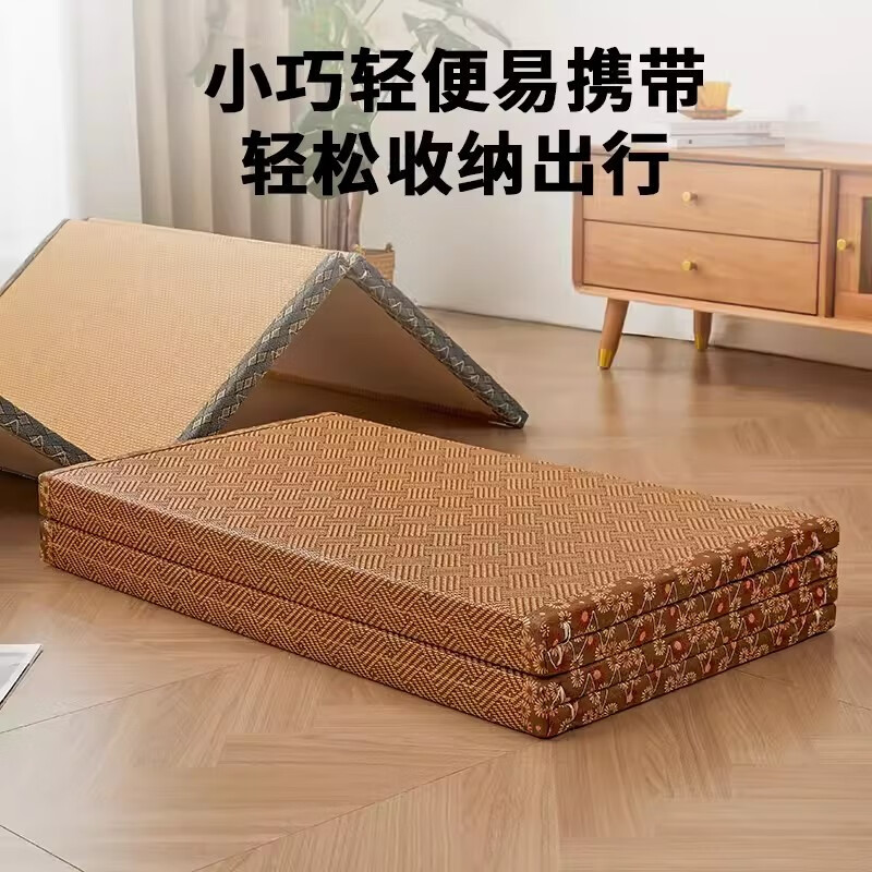 源居屋榻榻米定做床墊日式飄窗墊炕墊黃麻椰棕榻榻米踏踏米地鋪墊子定制 60*180厚3cm黃麻椰棕芯四折疊