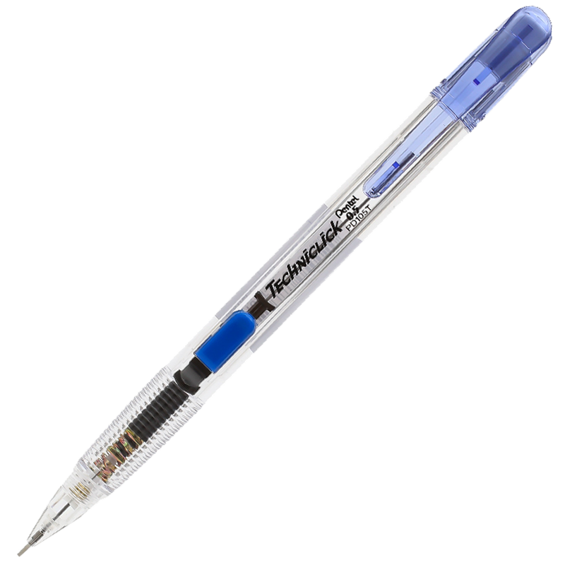 Pentel 派通 0.5mm侧按式活动铅笔 学生绘画自动铅笔带橡皮PD105T 蓝色