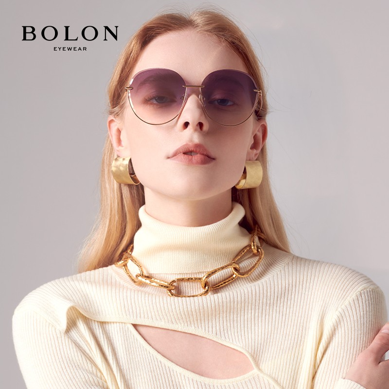 bolon暴龙眼镜2022新品太阳镜个性时尚墨镜金属女士眼镜bl7173 a63-上