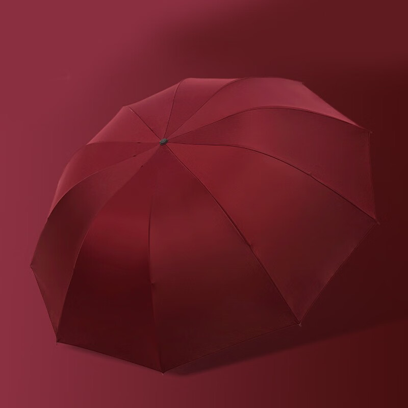 娑娜依文艺雨伞遮阳伞防晒晴雨伞简约小清新商务伞男女士三折伞LOGO 手动绿色黑胶雨伞直径108CM 10骨