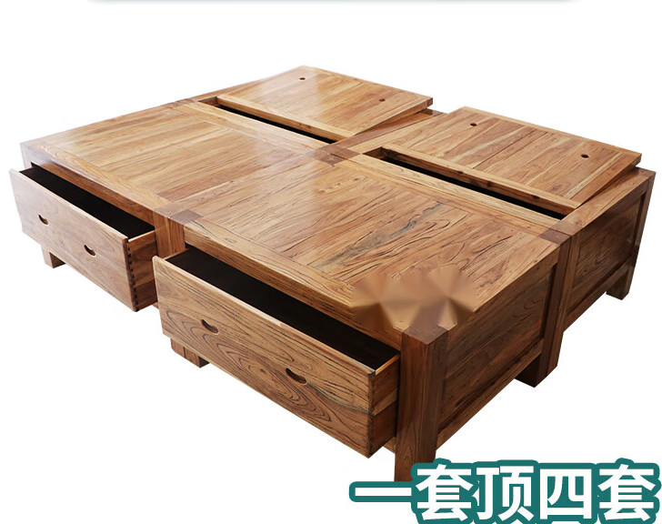 山頭林村榆木床全實(shí)木床定做老榆木落地式床純實(shí)木單雙人箱體帶抽屜 下單請咨詢客服