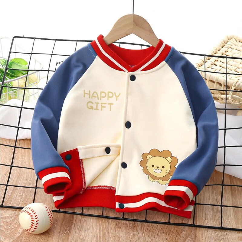 儿童时尚加绒开衫户外运动卫衣韩版棒球服 棒球服蓝拼色 140cm偏小一码高性价比高么？
