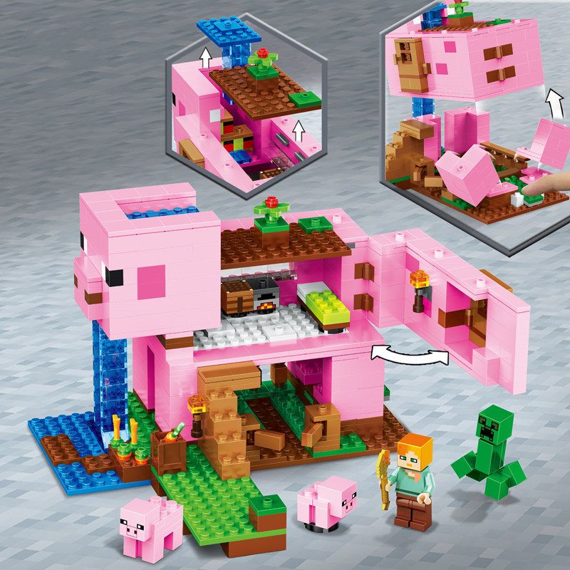 菲凡尚品我的世界巨型猪猪房屋村庄迷你周边男孩女孩益