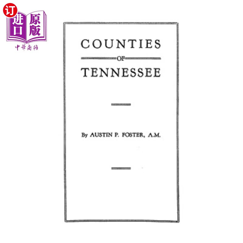 海外直订counties of tennessee 田纳西州的县