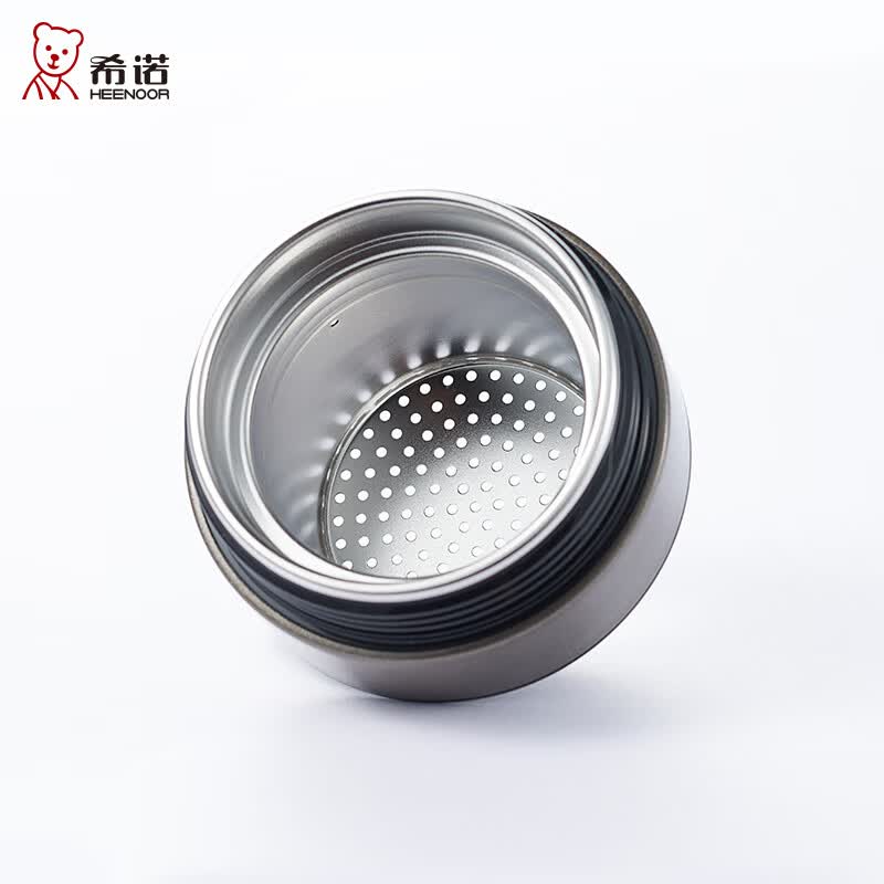 希诺(heenoor)茶水分离玻璃杯男士高档商务办公茶杯带滤网水杯车载隔热防烫杯子 黑色-390ml-茶水分离(N-9373) 礼盒装