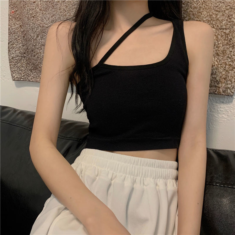 吊带背心女短款性感露背抹胸上衣新款打底美背内衣女学生小胸 黑色