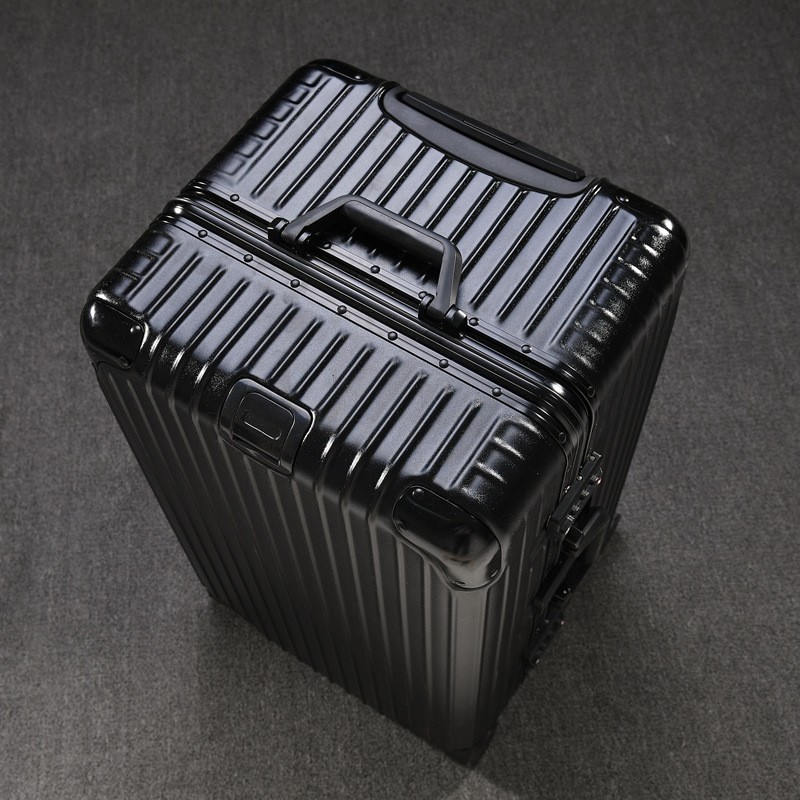 领游者大容量铝框行李箱男出国搬家拉杆箱加大加厚旅行托运箱女学生拉箱 黑色-超大容量铝框 80寸