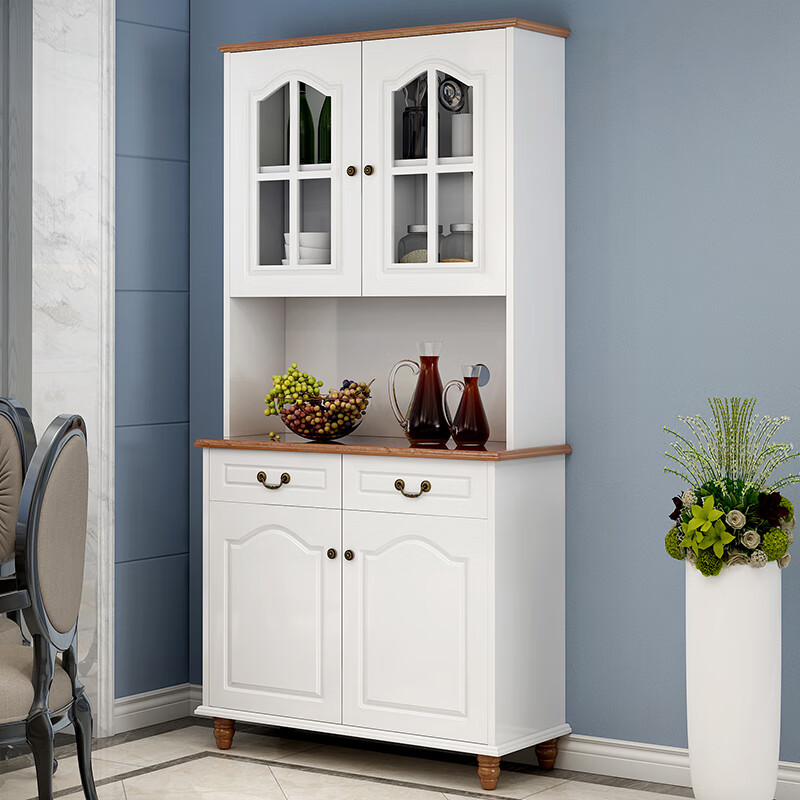 珊瑚港现代简约酒柜美式微波炉碗柜地中海餐边柜客厅储物柜烤漆茶水柜