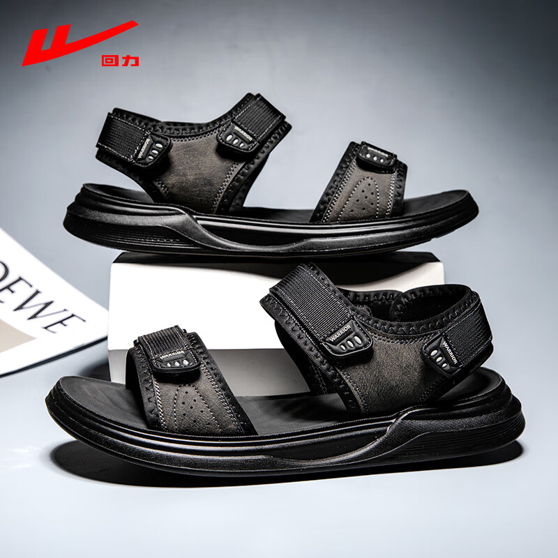 回力凉鞋男款夏季2024新款运动休闲男士两用外穿开车沙滩鞋皮面凉鞋子