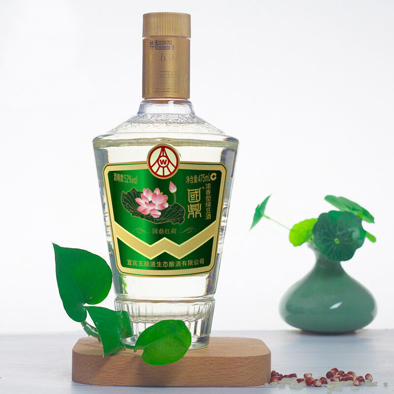 五粮生态 国鼎 浓香型绿豆酒白酒52度 红荷 浓香型绿豆酒 475ml*1