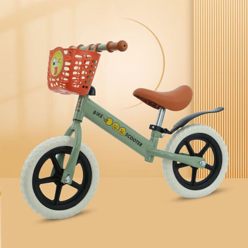 初赞（Chuzan）【西西】儿童平衡车2-3-6岁滑步车宝宝无脚踏自行 罗勒绿 车座+车筐+挡泥板+座管套
