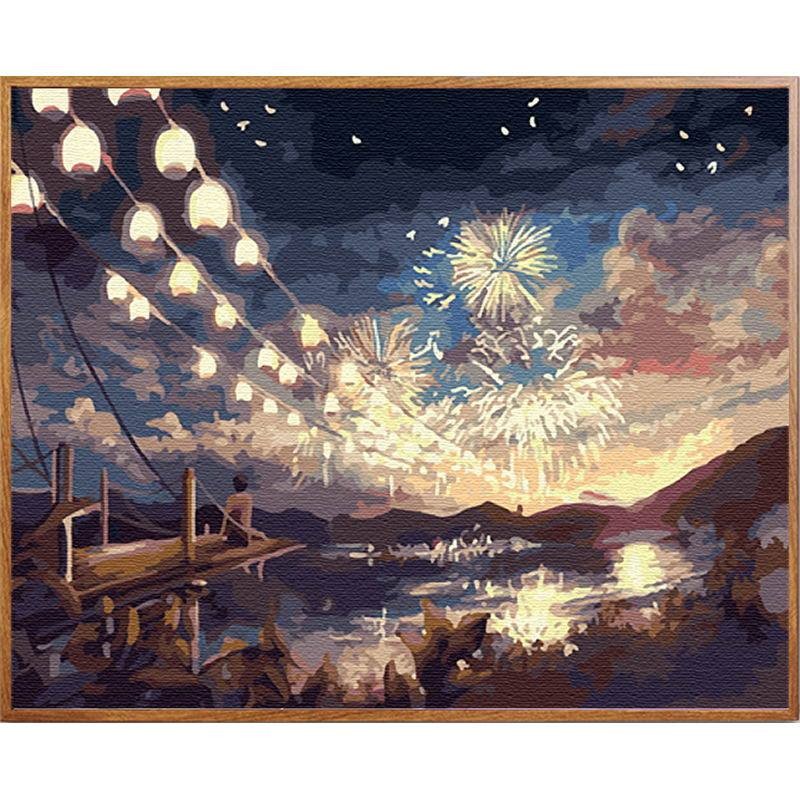 佳彩天颜 油画diy数字油画客厅风景动漫人物填色手工绘油彩装饰支持定