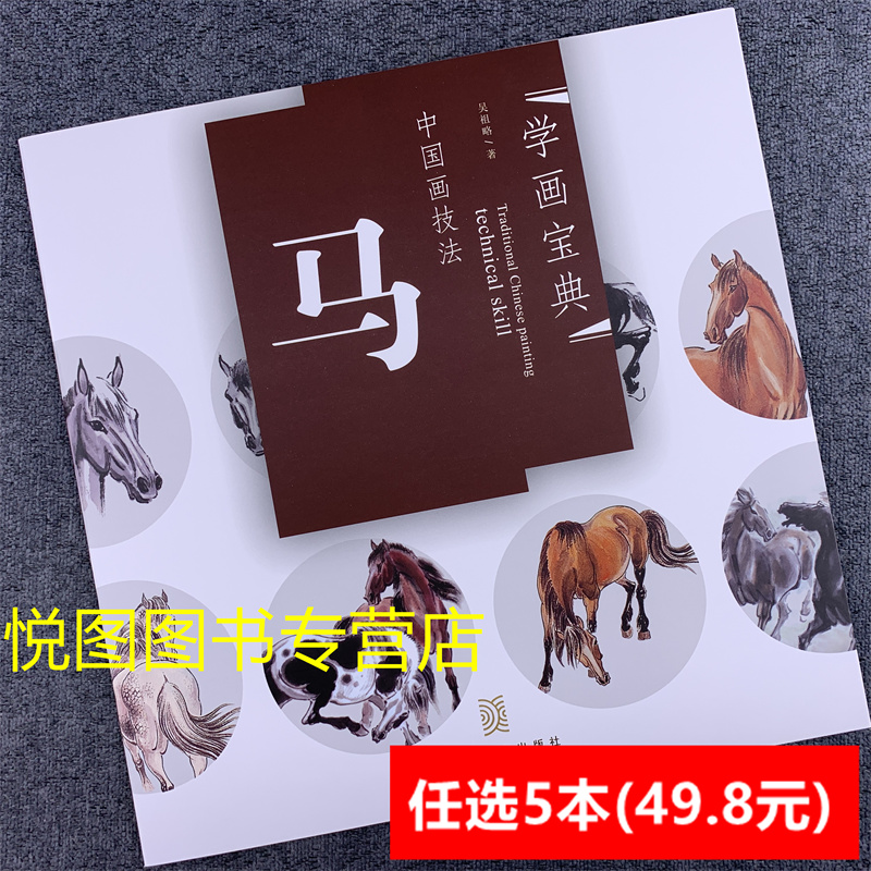 学画宝典中国画技法:马 吴祖略著翎毛走兽画动物画国画技法入门步骤