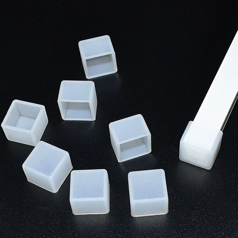 led照明硅胶灯带造型配件卡子卡槽卡扣尾塞尾帽线透明 8*16尾塞十粒装