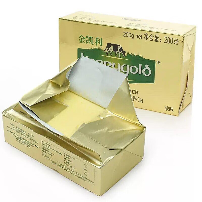 金凱利（KERRYGOLD）金凱利有鹽動物黃油 200g 原裝愛爾蘭進(jìn)口 草飼蛋糕烘焙原料煎牛 金凱利有鹽黃油3塊