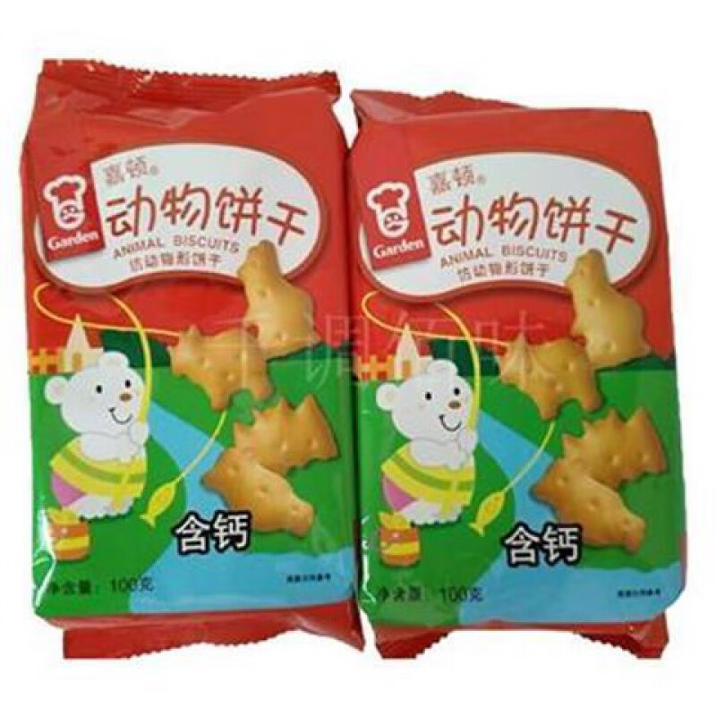 食芳溢嘉顿动物饼干100g 含钙仿动物形小饼干原味儿童零食休闲食品