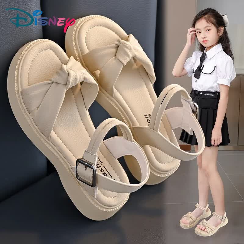迪士尼（Disney）女童凉鞋 夏款2023新款软底学生儿童沙滩鞋洋气中大童10-12岁女孩 米黄色 36码：22cm使用感如何?