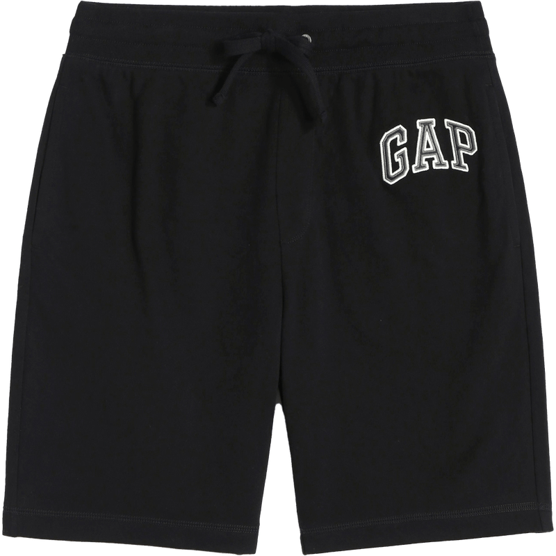 Gap男装夏季新款美式LOGO法式圈织软卫裤589665户外休闲运动短裤 黑色 175/70A(XXS)