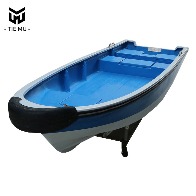 铁穆 玻璃钢海钓船 带活水仓自排水 游钓艇运输船 4.8米海船