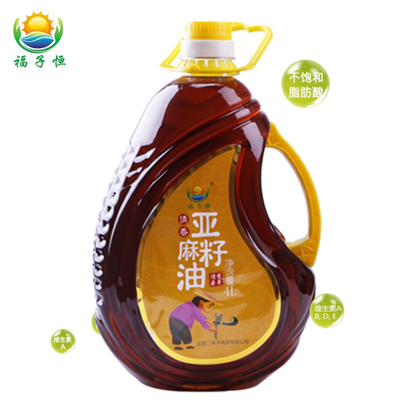 福子恒河北特产农家胡麻油张家口亚麻籽油纯胡麻油4升实惠装坝上食用