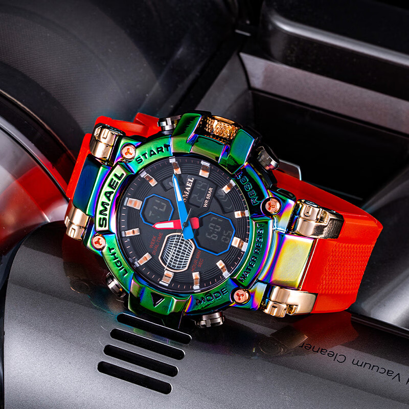 佰时顿(basid) 手表男电子表运动防水学生初中高中生炫酷夜光机械少年