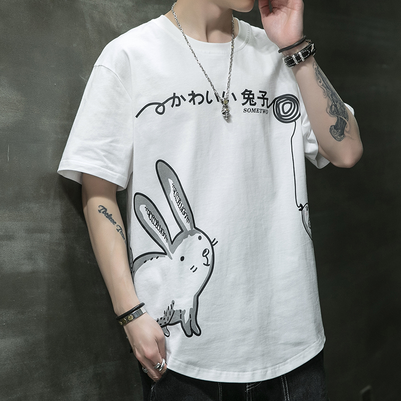 纯棉短袖T恤男夏季新款男士韩版修身圆领 货号：131 白色 M