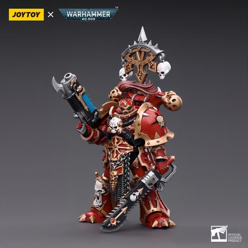 暗源joytoy暗源战锤40k混沌星际战士红海盗野心勇士1:18可动人偶 凯文