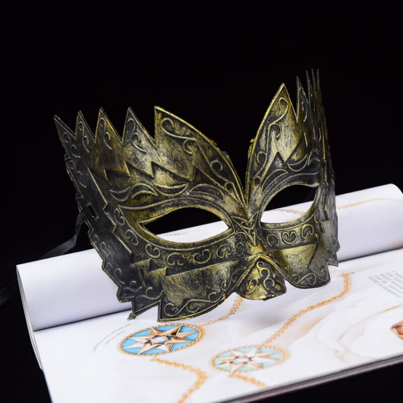 半脸面具男 成人帅气酷炫假面舞会派对情趣性感面具女 老鹰面具金