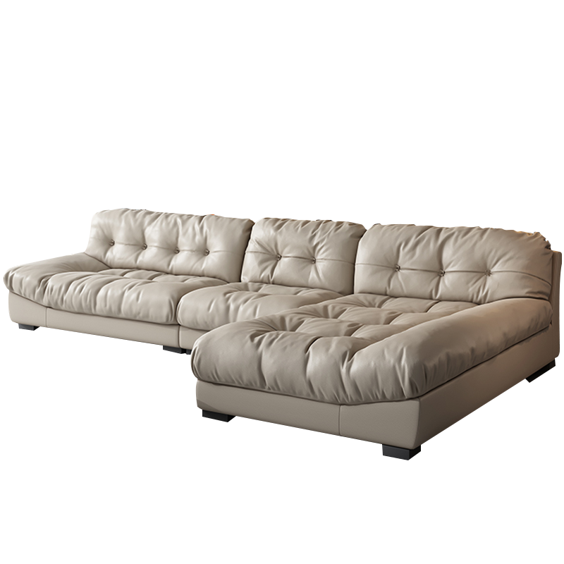 奥左 科技布云朵沙发客厅大小户型意式轻奢极简直排三人四人位网红奶油风家用羽绒懒人沙发组合套装 四人位【2.6米左右】 【科技布面料+进口实木框架+舒适羽绒+公仔棉靠包】