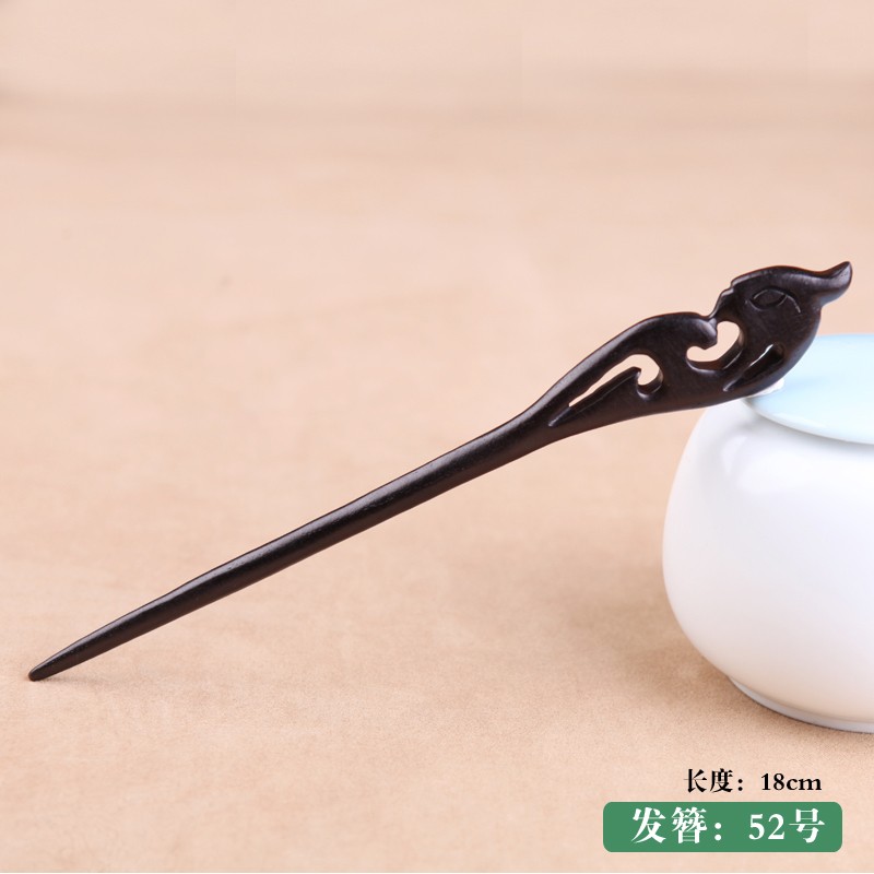 原木黑檀木发簪木质簪子发钗古装古装简约现代古风盘发丸子汉服女