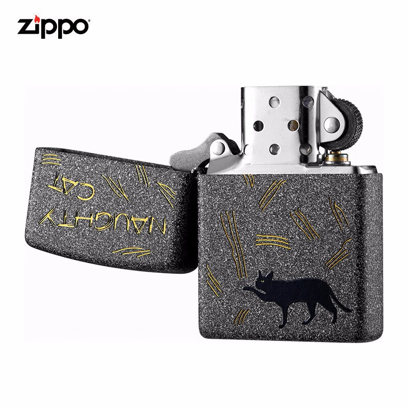 ZIPPO打火机防风煤油之宝 捣蛋猫官方正版 高颜值生日礼物送男友礼 调皮黑猫 单机