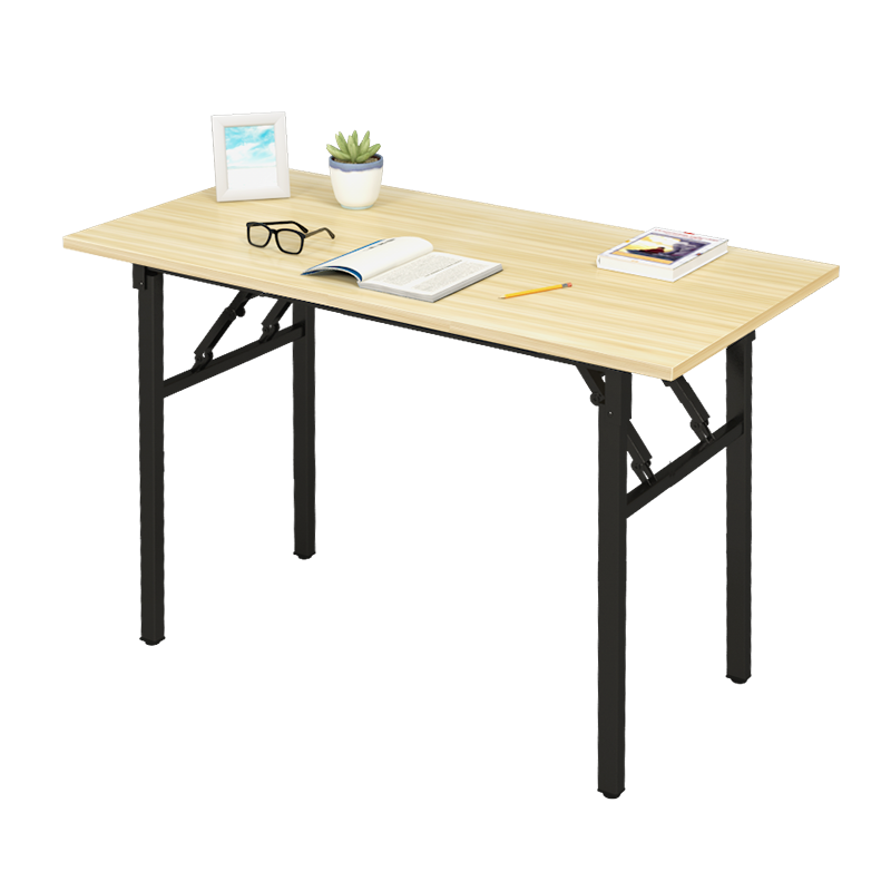 洛来宝 折叠桌 简易电脑办公会议桌长方形培训学习长条桌 单层长1200*宽500*高750mm