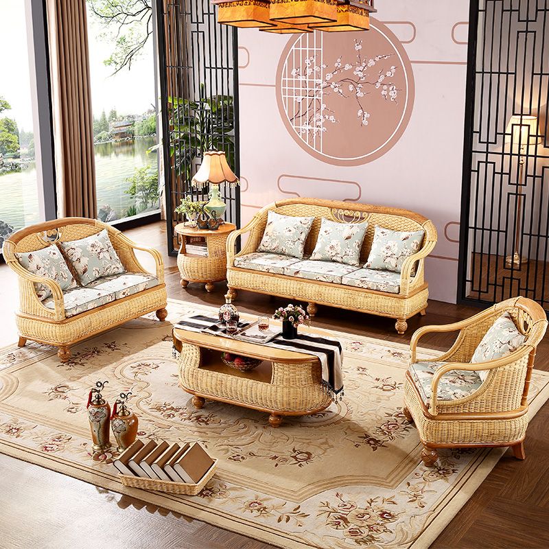 创京懿选2023藤编沙发客厅五件套新藤沙发客厅组合藤椅沙发五件套藤竹