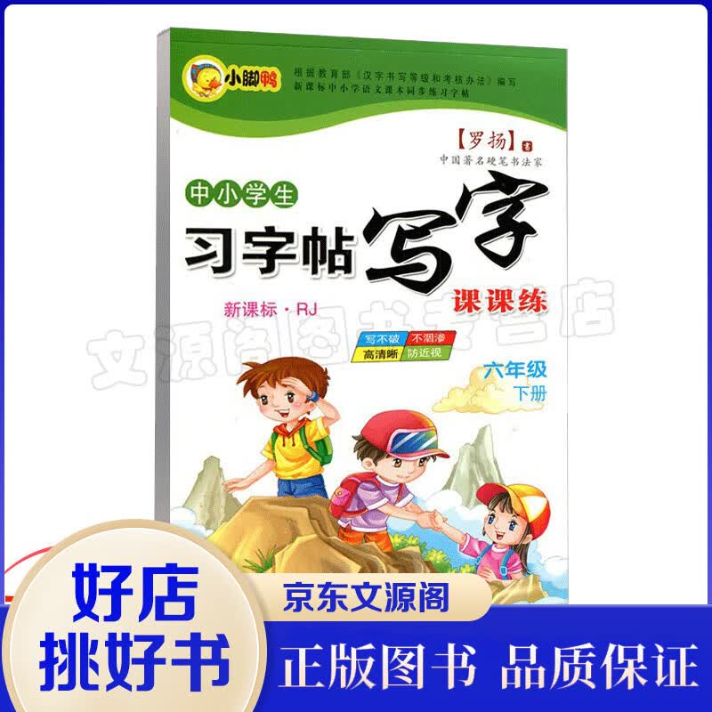 正版现货2021新版小学生六年级下册语文课本同步练习字帖写字课课练人教版钢笔行书法练衡水体草书描红临