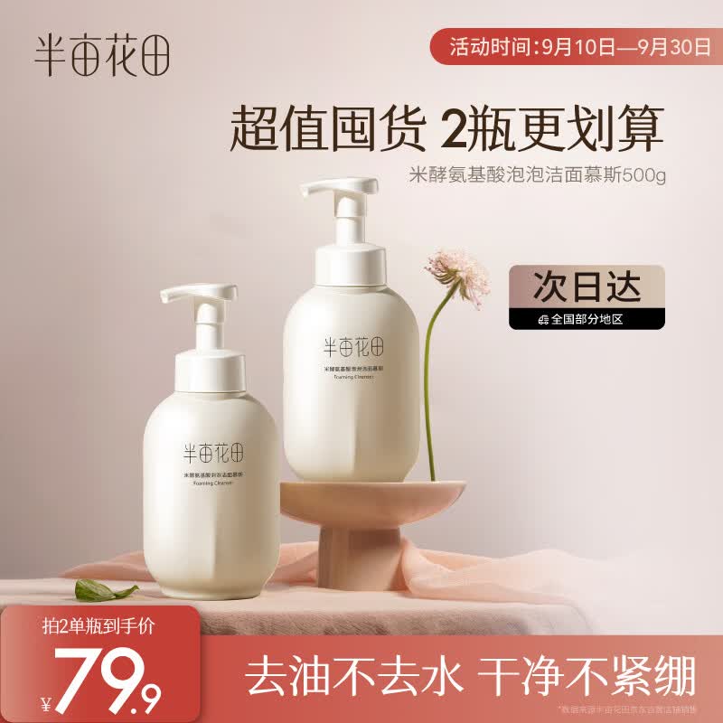 半亩花田（Little Dream Garden） 米酵氨基酸泡泡洁面慕斯洗面奶深层清洁控油敏感肌女 米酵洁面慕斯500g*2属于什么档次？