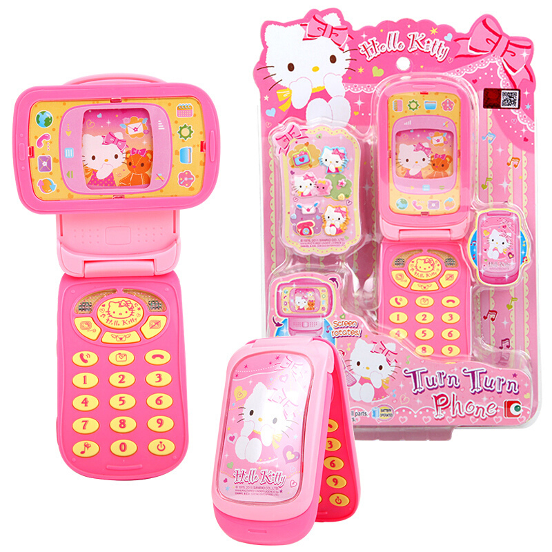 HelloKitty 凯蒂猫玩具 男孩女孩玩具 婴幼早教仿真手机视频电话3岁礼物 KT-50049