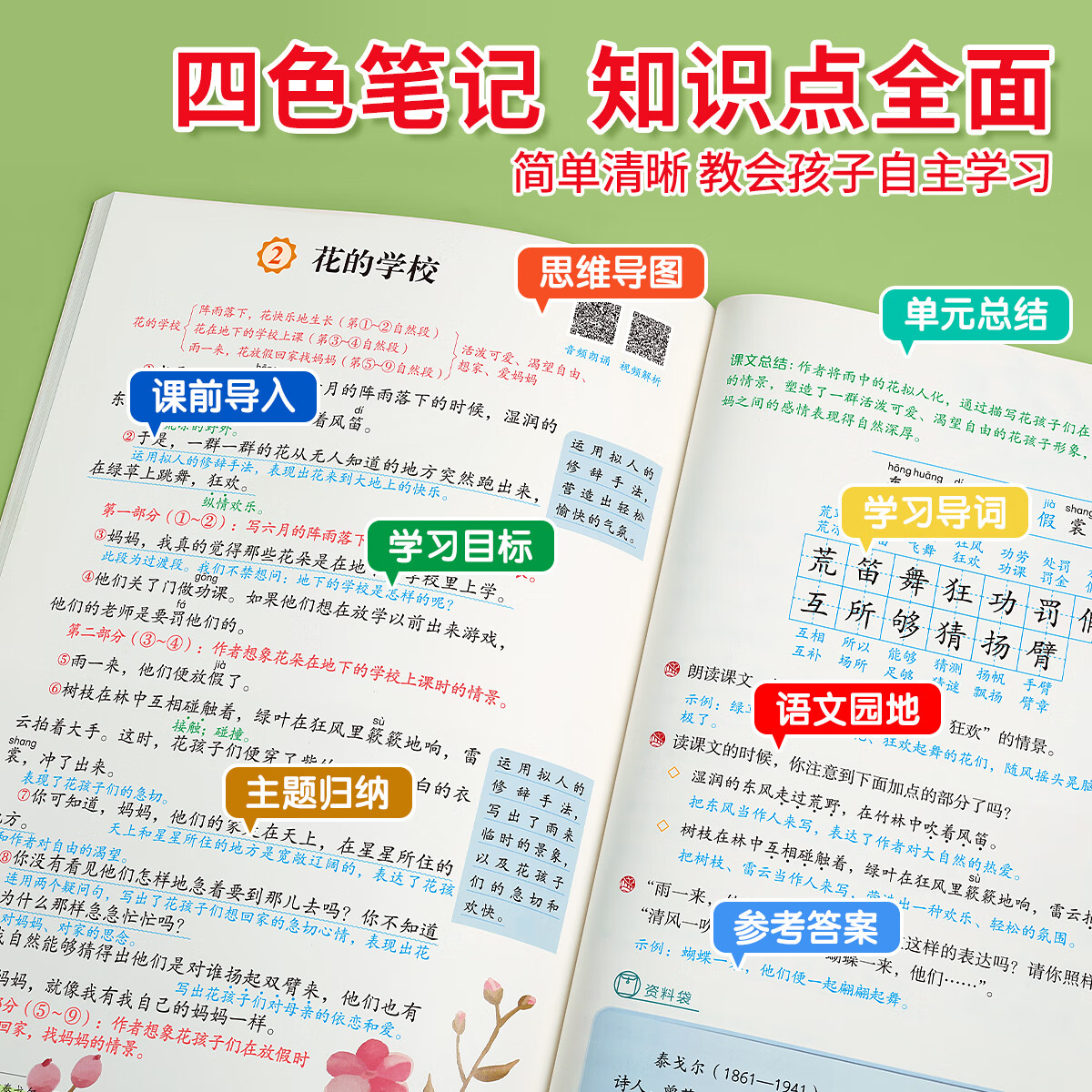 金枝叶课堂笔记一二年级三年级下册人教版课本全套教材全解正版小学生随堂笔记语文上册四五六年级小学同步练习册 六年级上册