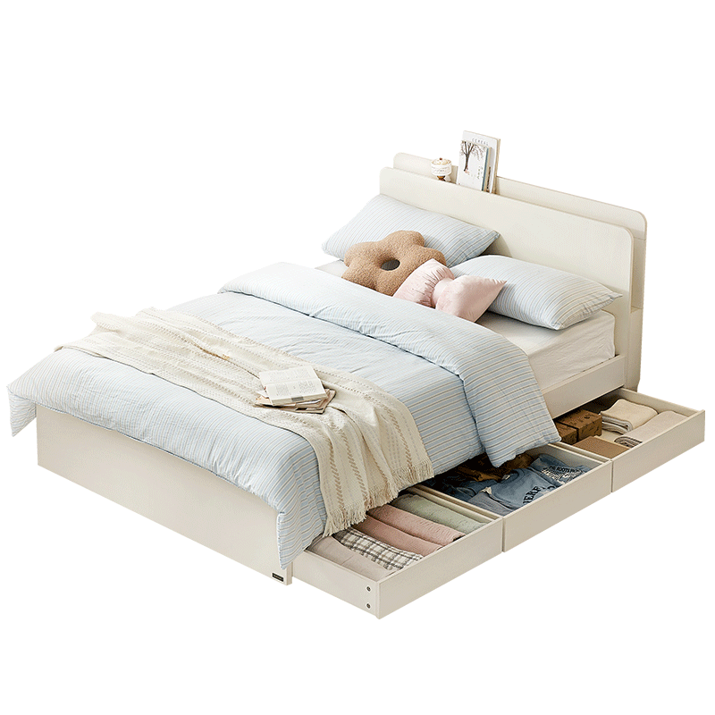 全友家居现代简约抽屉收纳储物床家用次卧1.