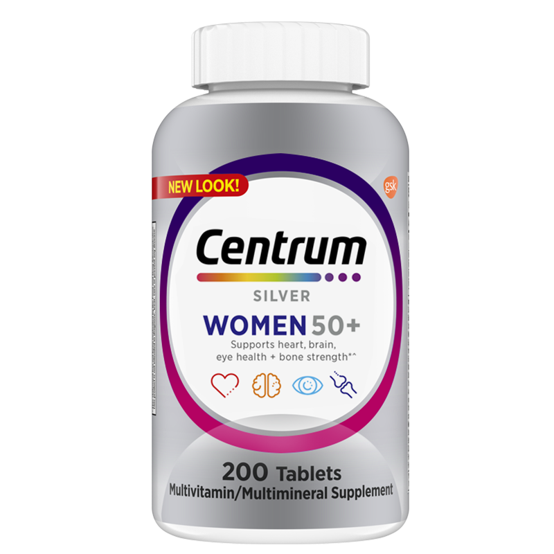 善存（Centrum）女士复合维生素200粒银片中老年50+补充维生素C、B等多维矿物质