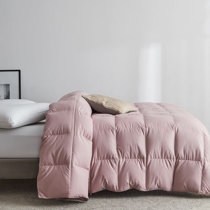 恒源祥被芯抗菌鹅绒被子白鹅绒保暖蓬松防钻绒秋冬四季羽绒被轻盈蓬松 波兰进口抗菌羽绒被-豆沙色 220*240cm 6.2斤【冬厚被】