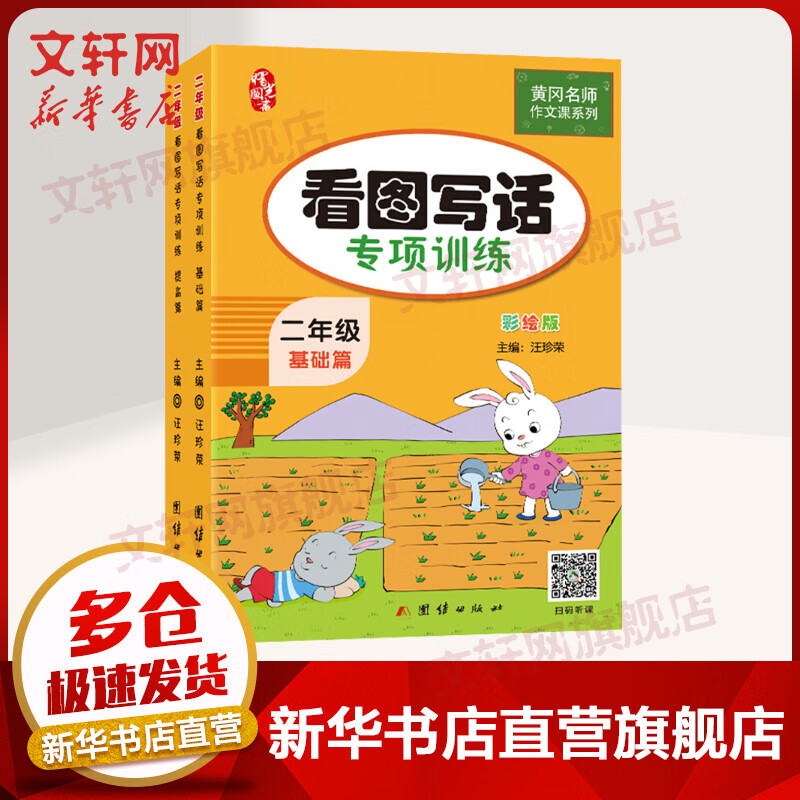 二年级看图写话说话专项训练(基础篇+提高篇)全2册 黄冈小学生作文书 彩绘版