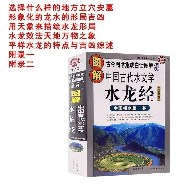 16开大本图解 龙水经秘传撼龙经完整原版白话详解书籍古代水文学 16开