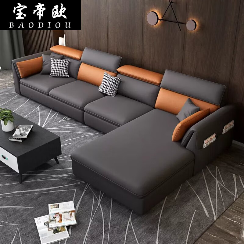 宝帝欧(baodiou)布艺沙发客厅意式简约现代大小户型贵妃直排科技布