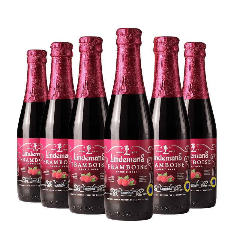 Lindemans 林德曼 山莓 精酿果啤 啤酒 250ml*6瓶 比利时进口