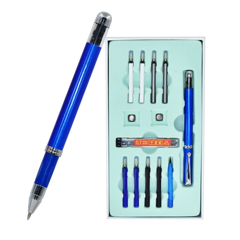 蜗牛向上正姿护眼笔林文老师防近视笔智能笔小学生儿童纠正坐姿防低头自动铅笔中性笔防驼背坐姿不正写不出 蓝色