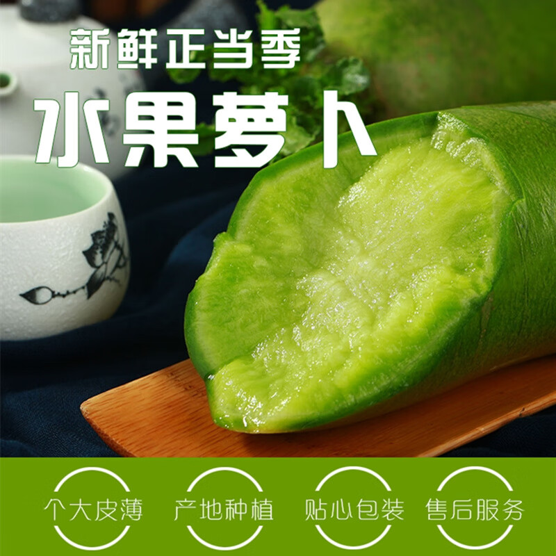 农大姐妹水果萝卜 正宗山东潍坊萝卜 潍县萝卜 产地直发青萝卜 口感偏辣 5斤手选精品果