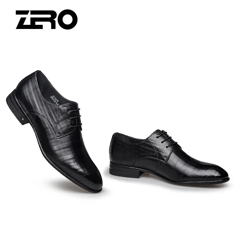 零度zero正装皮鞋男 新品男鞋头层牛皮男士皮鞋英伦经典商务休闲鞋